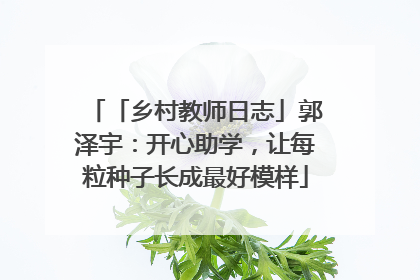 「乡村教师日志」郭泽宇：开心助学，让每粒种子长成最好模样
