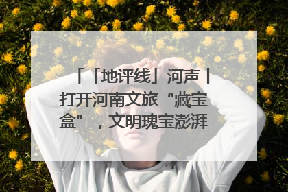 「地评线」河声丨打开河南文旅“藏宝盒”，文明瑰宝澎湃发展“豫动能”