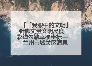 「我眼中的文明」针脚丈量文明尺度 彩线勾勒幸福坐标——兰州市城关区酒泉路街道办事处