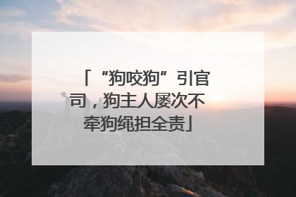 “狗咬狗”引官司，狗主人屡次不牵狗绳担全责