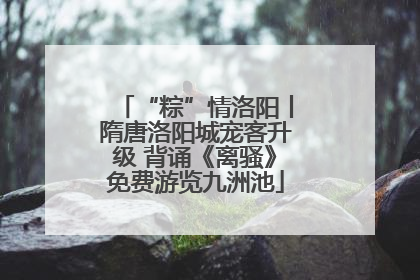 “粽”情洛阳丨隋唐洛阳城宠客升级 背诵《离骚》免费游览九洲池