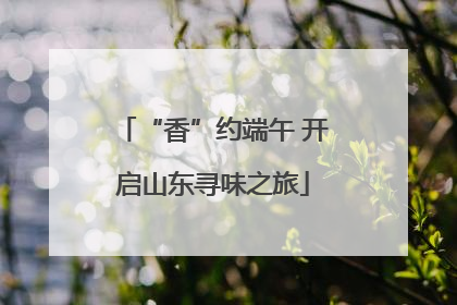 “香”约端午 开启山东寻味之旅