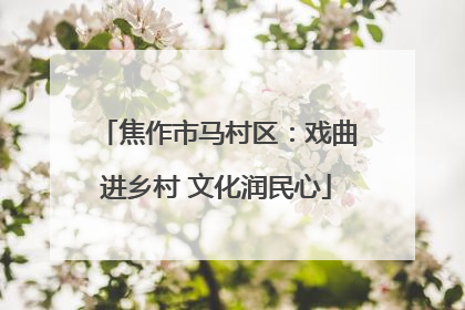 焦作市马村区：戏曲进乡村 文化润民心