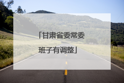 甘肃省委常委班子有调整