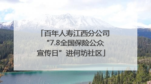 百年人寿江西分公司“7.8全国保险公众宣传日”进何坊社区
