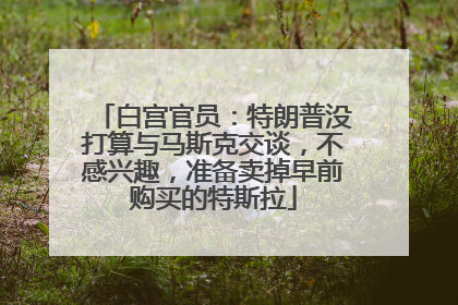 白宫官员：特朗普没打算与马斯克交谈，不感兴趣，准备卖掉早前购买的特斯拉
