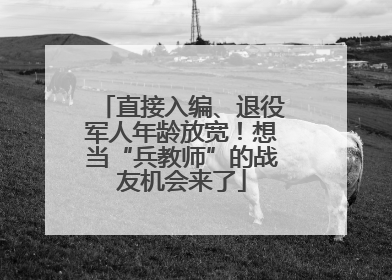 直接入编、退役军人年龄放宽！想当“兵教师”的战友机会来了