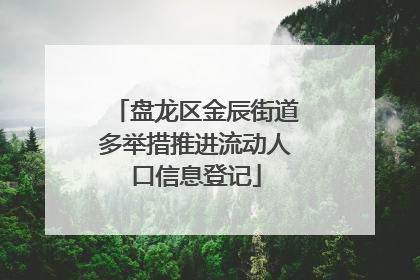 盘龙区金辰街道多举措推进流动人口信息登记