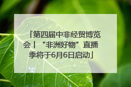 第四届中非经贸博览会丨“非洲好物”直播季将于6月6日启动