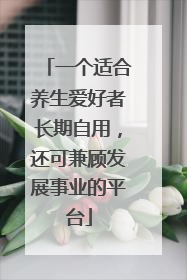 一个适合养生爱好者长期自用，还可兼顾发展事业的平台