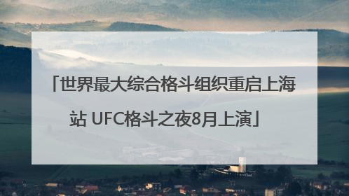 世界最大综合格斗组织重启上海站 UFC格斗之夜8月上演