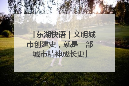 东湖快语｜文明城市创建史，就是一部城市精神成长史
