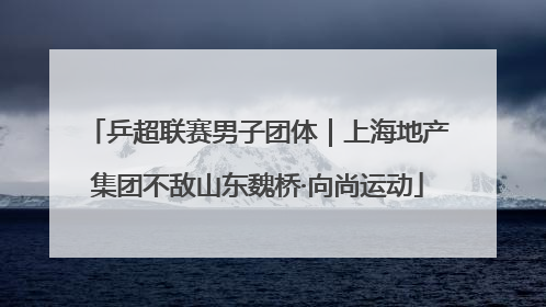 乒超联赛男子团体｜上海地产集团不敌山东魏桥·向尚运动