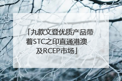 九款文登优质产品带着STC之印直通港澳及RCEP市场