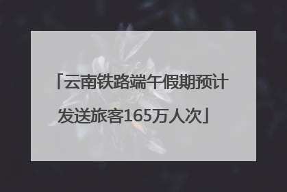 云南铁路端午假期预计发送旅客165万人次