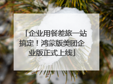 企业用餐差旅一站搞定！鸿蒙版美团企业版正式上线
