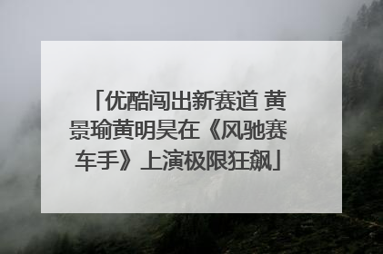 优酷闯出新赛道 黄景瑜黄明昊在《风驰赛车手》上演极限狂飙
