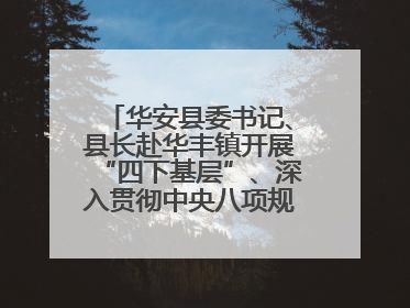 华安县委书记、县长赴华丰镇开展“四下基层”、深入贯彻中央八项规定精神学习教育工作调研