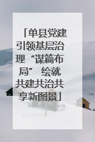 单县党建引领基层治理“谋篇布局” 绘就共建共治共享新图景