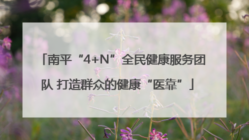 南平“4+N”全民健康服务团队 打造群众的健康“医靠”