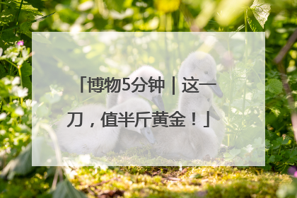 博物5分钟｜这一刀，值半斤黄金！