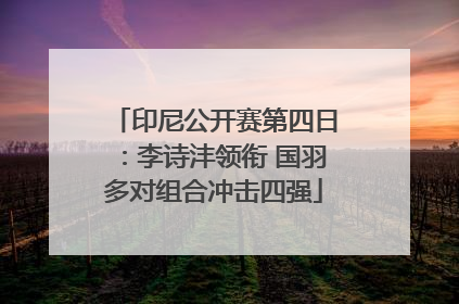 印尼公开赛第四日：李诗沣领衔 国羽多对组合冲击四强