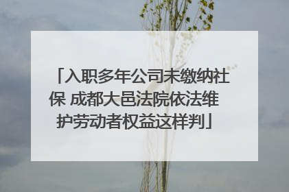 入职多年公司未缴纳社保 成都大邑法院依法维护劳动者权益这样判