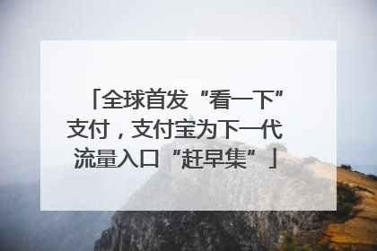 全球首发“看一下”支付，支付宝为下一代流量入口“赶早集”
