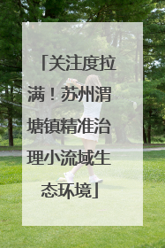 关注度拉满！苏州渭塘镇精准治理小流域生态环境