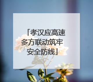 孝汉应高速多方联动筑牢安全防线