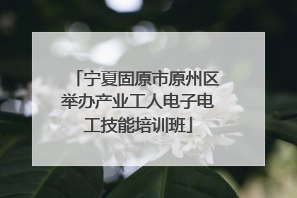 宁夏固原市原州区举办产业工人电子电工技能培训班