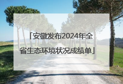 安徽发布2024年全省生态环境状况成绩单