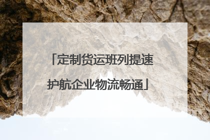 定制货运班列提速 护航企业物流畅通