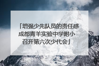 增强少先队员的责任感 成都青羊实验中学附小召开第六次少代会