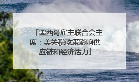 墨西哥雇主联合会主席：美关税政策影响供应链和经济活力