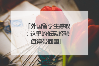 外国留学生感叹：这里的低碳经验值得带回国