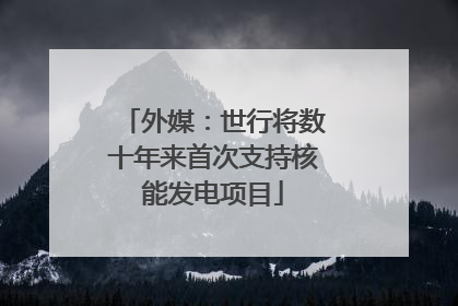 外媒：世行将数十年来首次支持核能发电项目