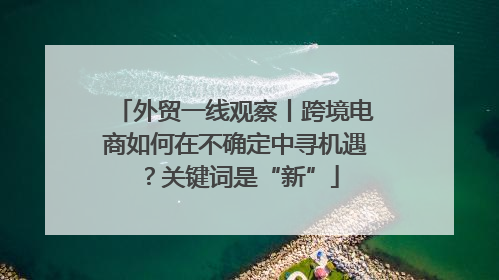 外贸一线观察丨跨境电商如何在不确定中寻机遇？关键词是“新”