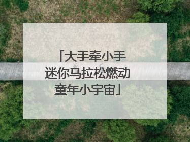 大手牵小手 迷你马拉松燃动童年小宇宙