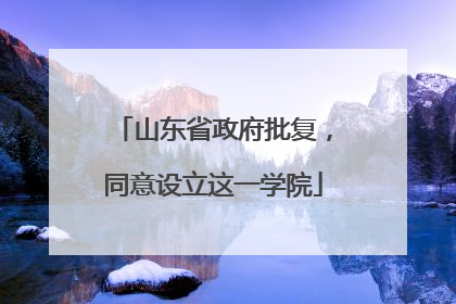山东省政府批复，同意设立这一学院