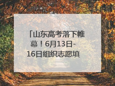 山东高考落下帷幕！6月13日-16日组织志愿填报模拟演练