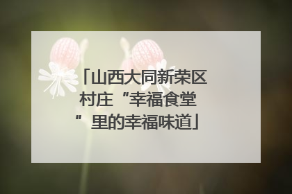 山西大同新荣区 村庄“幸福食堂”里的幸福味道