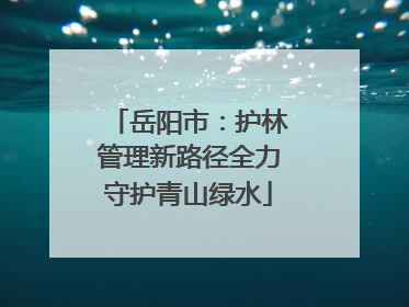岳阳市：护林管理新路径全力守护青山绿水