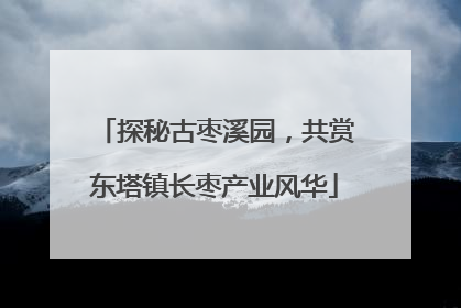 探秘古枣溪园，共赏东塔镇长枣产业风华