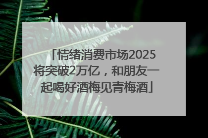 情绪消费市场2025将突破2万亿，和朋友一起喝好酒梅见青梅酒