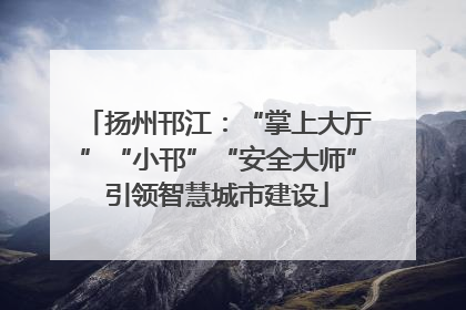 扬州邗江：“掌上大厅”“小邗”“安全大师”引领智慧城市建设
