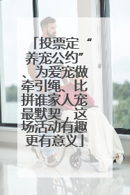 投票定“养宠公约”、为爱宠做牵引绳、比拼谁家人宠最默契，这场活动有趣更有意义