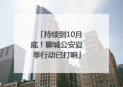 持续到10月底！聊城公安夏季行动已打响