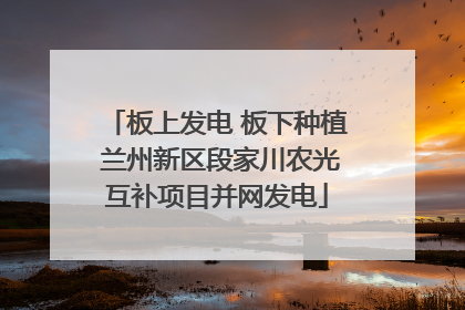 板上发电 板下种植 兰州新区段家川农光互补项目并网发电