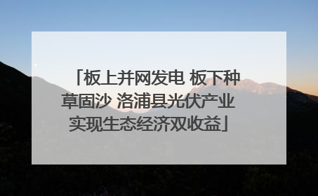 板上并网发电 板下种草固沙 洛浦县光伏产业实现生态经济双收益
